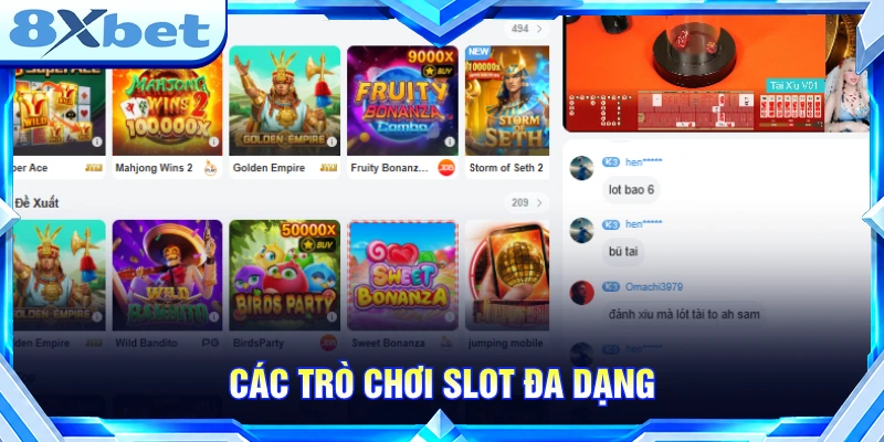 8XBET sở hữu sảnh cược slotgame đa dạng 