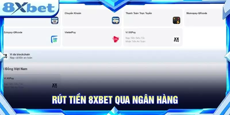 Rút tiền 8XBET qua ngân hàng