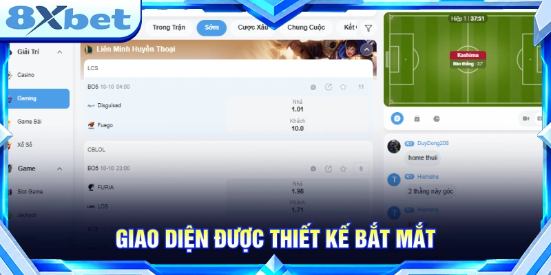 Giao diện cược được thiết kế bắt mắt 