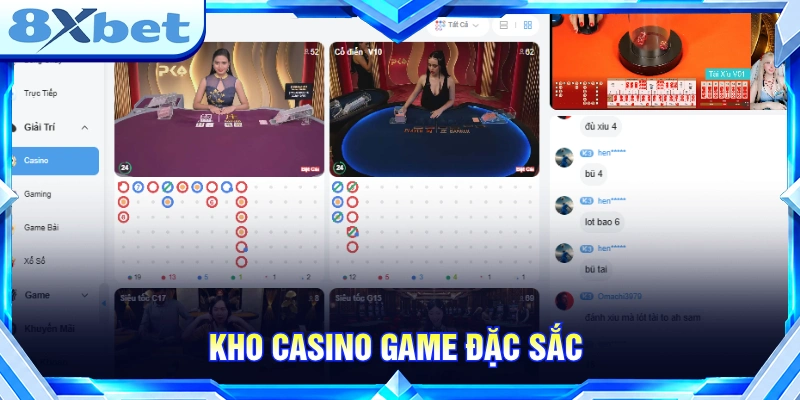 Sảnh casino game với nhiều thể loại hấp dẫn  